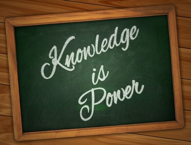 Blackboard with "Knowledge is Power" written on it